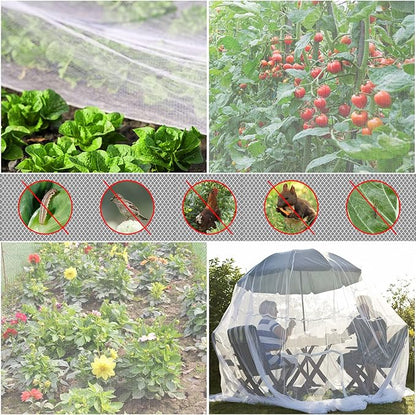 Garden Netting, 2 Pack 8x24Ft Ultra Fine Mesh Netting Pest Barrier Protection Bird Mosquito Net Plants Cover for Vegetables Fruits Flowers Crops Greenhouse Row Cover Raised Bed Patio Mesh Netting