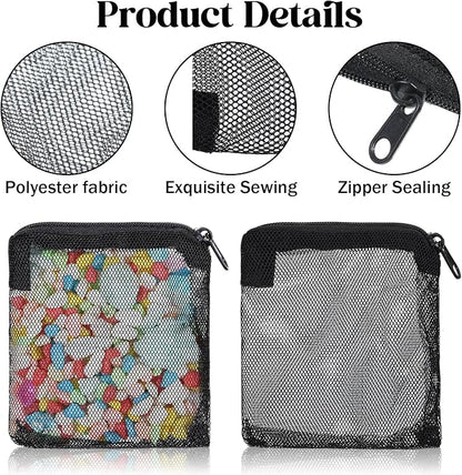 10 Pcs Aquarium Filter Media Bags, 3.9 x 3.9 Inch Fish Tank Fine Mesh Bag with Zipper Fine Mesh Bag Aquarium Reusable Meshes Bags for Activated Carbon Filters Balls Filters Stones
