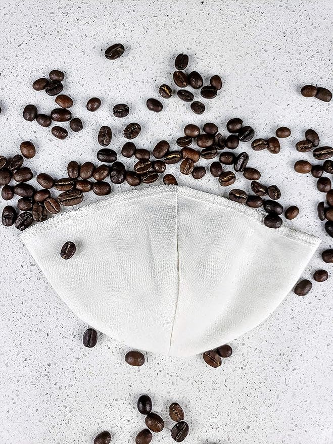 Cloth Reusable Basket Coffee Filter (Size #2) - Made in Canada of Hemp and Organic Cotton - Zero Waste, Eco-Friendly, Natural Filter fis most Automatic Coffee Makers