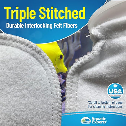 Aquatic Experts 4 inch Ring 100 Micron Felt Filter Sock - Filter Socks for Saltwater Aquarium, Sump Filter Sock, Freshwater Aquarium Socks, Reef Filter Sock (4"x8", 4 Pack)