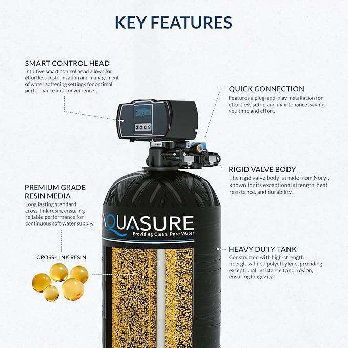 Aquasure Harmony Series 72,000 Grains Whole House Water Softener w/High Efficiency Digital Metered Control Head (72,000 Grains)
