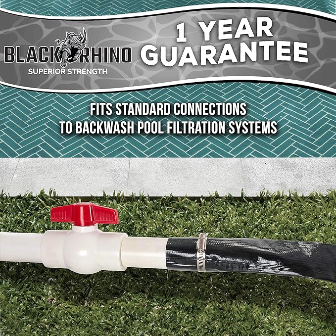U.S. Pool Supply Pool Backwash Hose 1 1/2 Inch Diameter x 100 Feet - Discharge Hose for Pump, Sand Filter & Sump Pump Hoses - Burst Resistant Lay Flat Drainage Hoses for Inground & Above Ground Pools