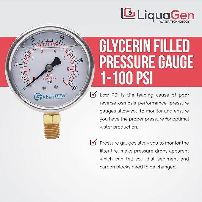LiquaGen - Light Commercial Grade RO/DI Water Filter System | Reverse Osmosis and Deionization RO/DI | Booster Pump with TDS Meter | 20 Gallon Tank - 400GPD