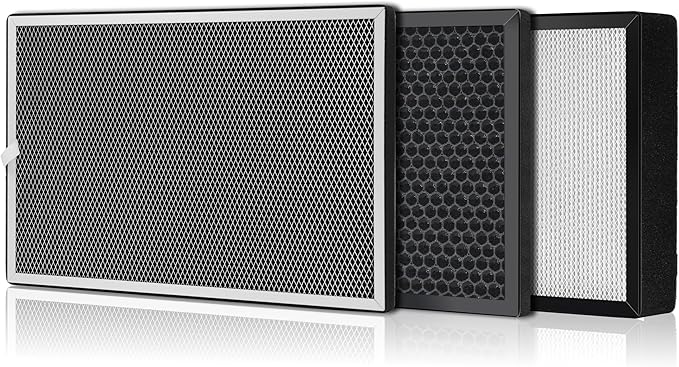 Replacement 3-Stage Filter Set for WEIWORLD 8/10 Inch Purification Box, Includes Pre-Filter, H11 HEPA, and Activated Carbon Filter