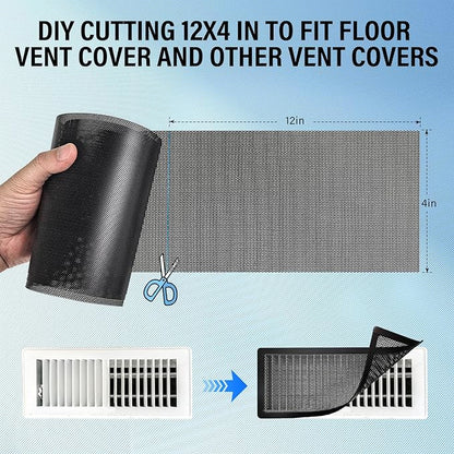 39x12 inch Customizable DIY Floor Vent Covers, Magnetic PVC Vent Mesh for Wall, Ceiling & Home Floor, PC Case Dust Mesh Filter