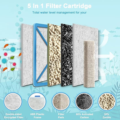8 Pack Large Filter Cartridges Replacement Compatible with Aqueon QuietFlow LED PRO Size 20,30,50,75/Power Size 20,30,50,55/75, E Internal 40 and Canister (Extra 4Pcs Filter Pads)