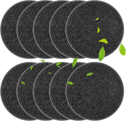 KEEPOW 10 Pack 6.75" Compost Bin Filter Replacement for Kitchen Compost Bin Countertop, Charcoal Filters for Compost Bucket, Activated Carbon Filter for Compost Pail Counter Refill Sets (Round)