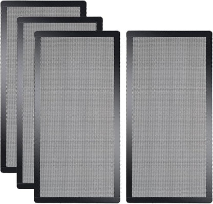 [4 Pack] 280x140mm PC Case Dust Mesh Filter, Magnetic Frame Computer Fan Dust Mesh PC Cooler Filter Dustproof PVC Cover Grills - Black