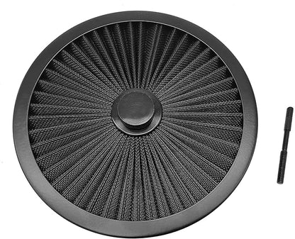 X-AVION Full Flow Round 9''X2'' Air Filter Assembly Kit Black Washable and Resuable Air Cleaner with Mounting Stud & Wing Nut Kit Air Cleaner for 4 Barrel Carburetor V8 Chevy Fοrd
