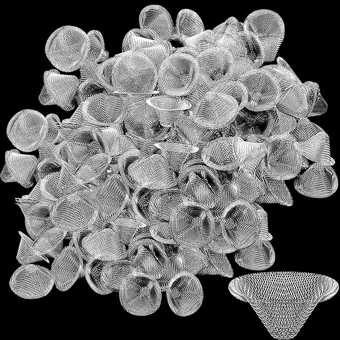 Funrous Stainless Steel Screens 3/4 Inch Conical Design Bowl Screen Filters Metal Filters Screens Filters, Adjustable Size(200 Pcs)