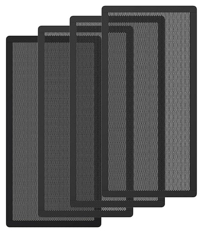 MoKo 140 x 280mm PC Case Magnetic Dust Mesh Filter, 0.5mm PVC Mesh Hole Computer Cooler Fan, Magnetic Frame Dustproof Cover Grill for Computer PC Case - 4PCS