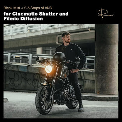 PolarPro 95mm Peter McKinnon Mist VND Camera Filter - 2-5 Stop Variable Neutral Density Lens Filter for DSLR/Mirrorless Pro Video – for Cinematic Shutter Speed Control + Diffusion