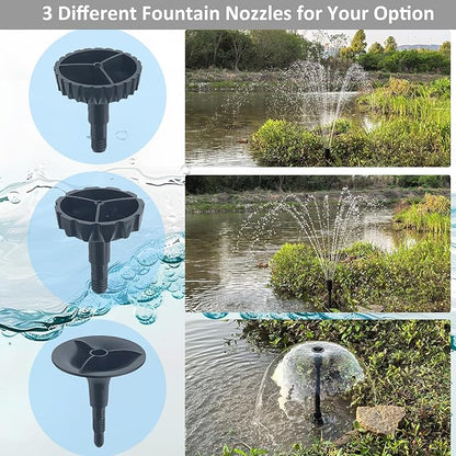 Pond Filter with Pump Fountain Kits, Submersible Pump Pond Fountain Koi Pond Filters for Outdoor Pond,3 Water Patterns Decoration Garden Pond Landscape,400GPH 110V Corded Electric