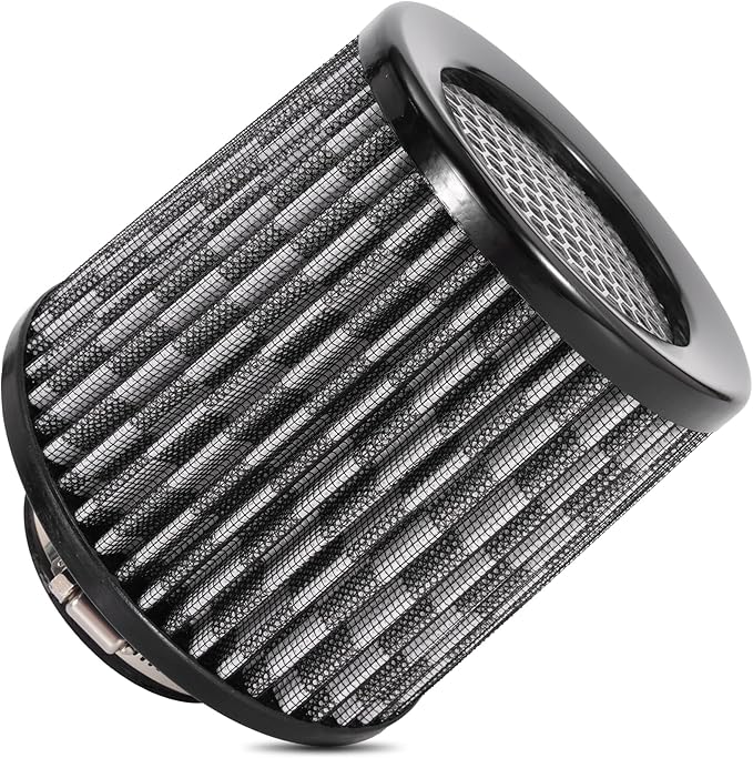 Cold Air Intake Filter High Performance Washable Filter Clamp-On Replacement Air Filter Flange Diameter 3inch/76mm Carbon Fibre Pattern