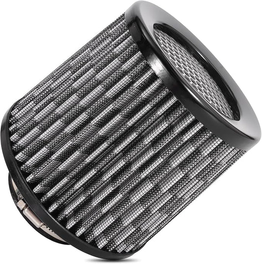 Cold Air Intake Filter High Performance Washable Filter Clamp-On Replacement Air Filter Flange Diameter 3inch/76mm Carbon Fibre Pattern