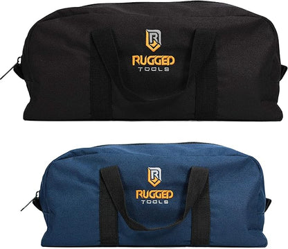 Rugged Tools Tool Bag Combo - Includes 1 Small & 1 Medium Toolbag - Organizer Tote Bags for Electrician, Plumbing, Gardening, HVAC & More