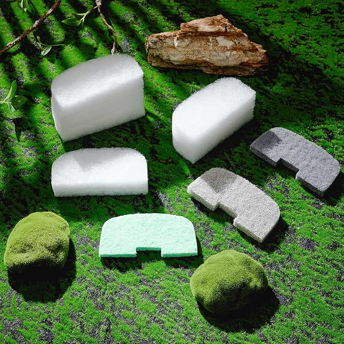 26 Pcs Canister Filter Maintenance Kit Compatible with Fluval 106/107/206/207, Quick-Clear Water Polishing Pad, Ammonia/Phosphate/Nitrite Remover Pads, Silicone Lube