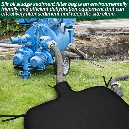 5 x 10ft Dewatering Bags with Drawstring Extra Large Dewatering Filter Bag Silt Oil Sludge Sediment Filter Bag Non Woven Geotextile Fabric Filter Bags for Construction Sites Dredging