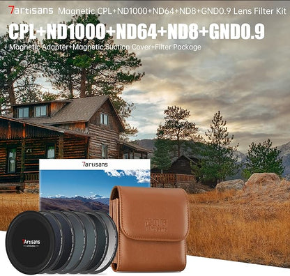 7artisans Nano Magnetic Filter UV Filter ND Light Reduction Filter/CPL Polarization Filter/GND Gradient Filter/Black Mist 1/4 Portrait Photography Filter Suitable for Lens(67mm 5-in-1 Set)