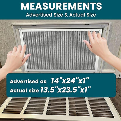 14x24x1 Air Filter-MERV 8, Washable & Reusable Electrostatic Air Filter, AC/HVAC Furnace Filter, Lasts a Lifetime, Permanent Filter, Breathe FresherHome And Office Actual Size:13.5x23.5x0.86Inch