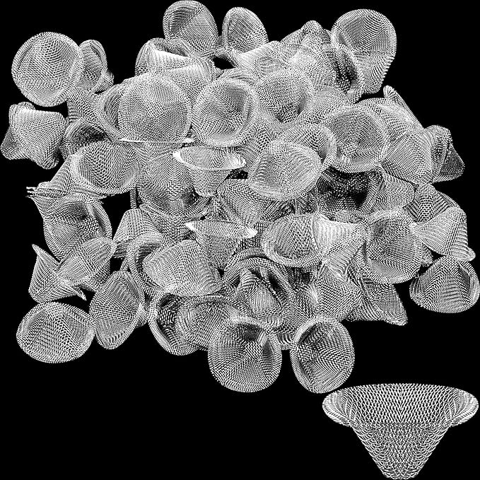 Funrous Stainless Steel Screens 3/4 Inch Conical Design Bowl Screen Filters Metal Filters Screens Filters, Adjustable Size(100 Pcs)