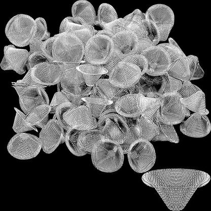 Funrous Stainless Steel Screens 3/4 Inch Conical Design Bowl Screen Filters Metal Filters Screens Filters, Adjustable Size(100 Pcs)