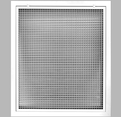 HVAC Premium 20" x 24" Cube Core Eggcrate Return Air Filter Grille for 1" Filter - Aluminum - White [Outer Dimensions: 22.5" x 26.5"]