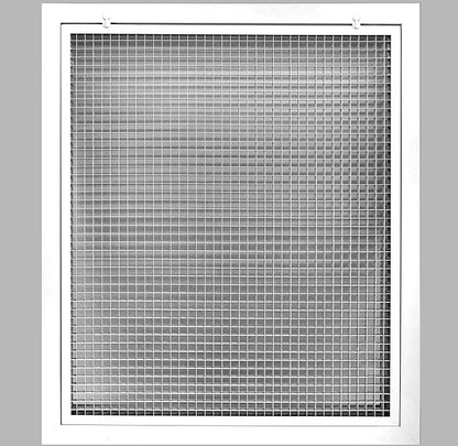 HVAC Premium 20" x 30" Cube Core Eggcrate Return Air Filter Grille for 1" Filter - Aluminum - White [Outer Dimensions: 22.5" x 32.5]