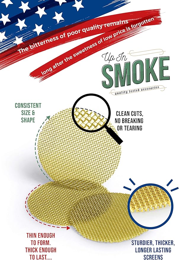 Made in The USA - 50 3/8 Inch (.375") Brass Mesh Pipe Screen Filters