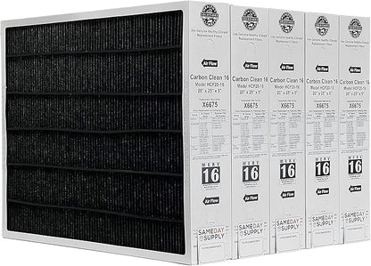 Lennox Healthy Climate X6675 20x25x5 Healthy Climate Carbon-Clean MERV 16 Filter Bundle with Same Day Supply Filter Change Reminder Magnet (5-Pack)