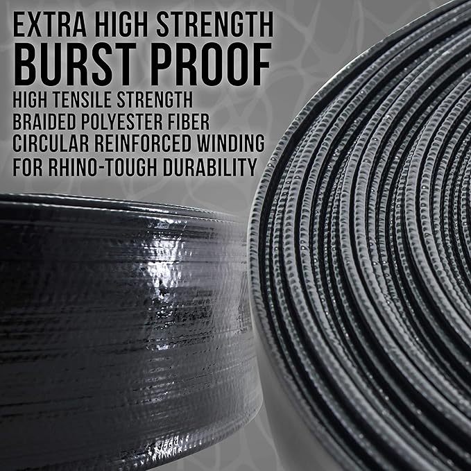 U.S. Pool Supply Pool Backwash Hose 1 1/2 Inch Diameter x 50 Feet - Discharge Hose for Pump, Sand Filter & Sump Pump Hoses - Burst Resistant Lay Flat Drainage Hoses for Inground & Above Ground Pools