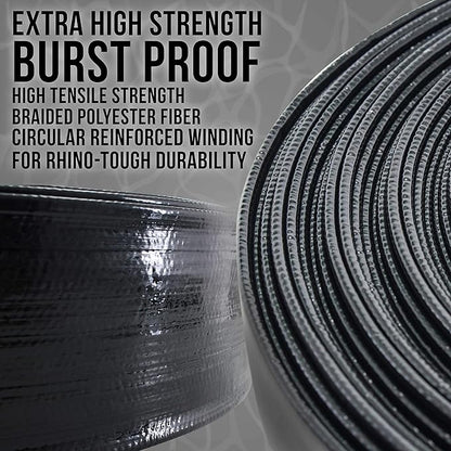 U.S. Pool Supply Pool Backwash Hose 1 1/2 Inch Diameter x 50 Feet - Discharge Hose for Pump, Sand Filter & Sump Pump Hoses - Burst Resistant Lay Flat Drainage Hoses for Inground & Above Ground Pools