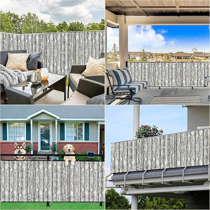 Privacy Screen Protector 9.8' x 13.1' UV Protection Weather Resistant Waterproof Outdoor Dog Fence, Included Cable Zip Ties for Porch Deck Outdoor Backyard Patio Balconys, Vertical Floor Pattern