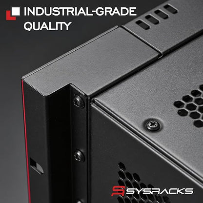 Sysracks 22U Wall Mount Server Rack Cabinet, 19” Locking Network Rack, 24” Deep, Glass Door, with Fan, PDU and Shelf