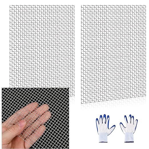 2 Pcs 13x9 (33cmx23cm) 5 Mesh 304 Stainless Steel Wire Mesh Sheet, Rustproof Metal Mesh Sheet Screen for DIY Crafts, Vent Covers, Garden Fencing, Window Protection & Industrial Filters