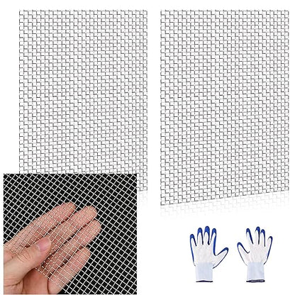 2 Pcs 13x9 (33cmx23cm) 5 Mesh 304 Stainless Steel Wire Mesh Sheet, Rustproof Metal Mesh Sheet Screen for DIY Crafts, Vent Covers, Garden Fencing, Window Protection & Industrial Filters