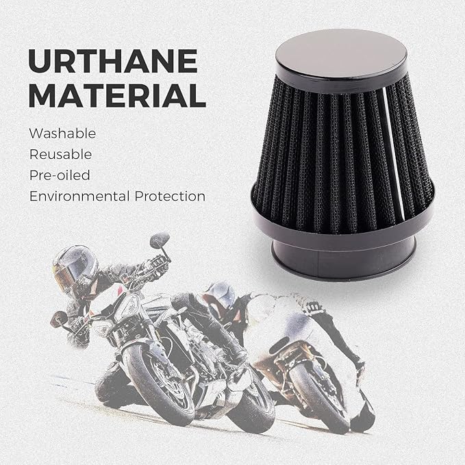 Mtsooning 48mm Motorcycle Air Filter, Clamp-on Intake Pod Cleaner Filter Replacement for Motorcycle ATV Dirt Pit Bike Go Kart 50-110cc