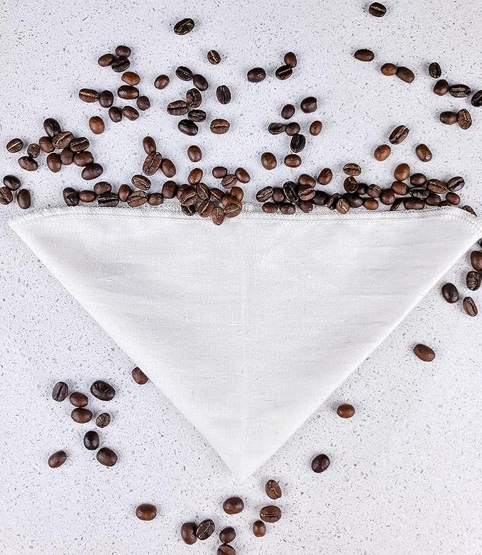 Pour Over Reusable Cloth Coffee Filter - Made in Canada of Hemp and Organic Cotton - Zero Waste, Eco-Friendly.