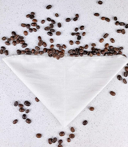 Pour Over Reusable Cloth Coffee Filter - Made in Canada of Hemp and Organic Cotton - Zero Waste, Eco-Friendly.