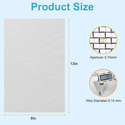 4 Pcs 13x9 (33cmx23cm) 120 Mesh 304 Stainless Steel Wire Mesh Sheet, Rustproof Metal Mesh Sheet Screen for DIY Crafts, Vent Covers, Garden Fencing, Window Protection & Industrial Filters