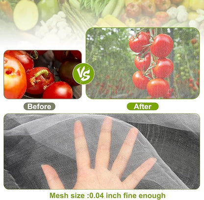 Garden Netting, 2 Pack 8x24Ft Ultra Fine Mesh Netting Pest Barrier Protection Bird Mosquito Net Plants Cover for Vegetables Fruits Flowers Crops Greenhouse Row Cover Raised Bed Patio Mesh Netting