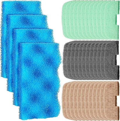 40 Pcs Aquarium Filters Set Compatible with 106/107 Replacement Filter Media Kit, Including Biological Sponge Foam, Ammonia/Phosphate/Nitrite Remover