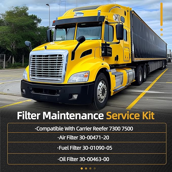 1 Set Filter Maintenance Service Kit including 30-00471-20 & 30-01090-05 & 30-00463-00 air & fuel & oil Filter, Fits for Carrier Reefer 7300 & 7500#OE 1559418 580048838 P611858 AF4219 LF9028 DBL7349
