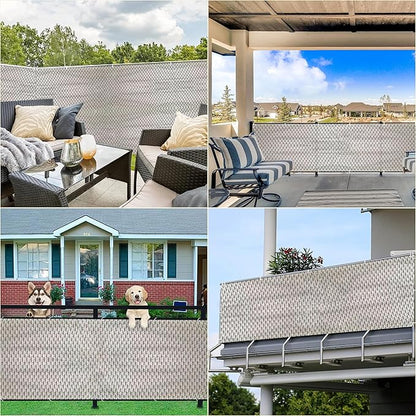 Fence Privacy Screen 3' x 26.2' UV-Protection Wind-Resistant Privacy Screen for Fence, Includes Cable Ties for Deck, Patio, Backyard, Outdoor Pool, Porch, Railing, Weaving Pattern