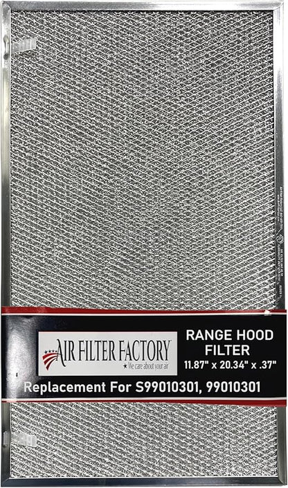 Air Filter Factory Grease Filter S99010301, 99010301 Replacement For Broan Range Hood Aluminum Mesh Grease Vent Filter 11-7/8" X 20-11/32" X 3/8"