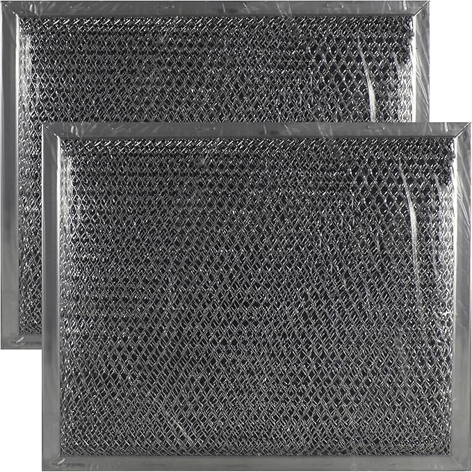 Air Filter Factory WB02X10700 Stove Vent Combo Filter Replacement For GE Range Hood Grease Mesh Charcoal Carbon Kitchen Fan Filter 10.5" X 9" 2-Pack