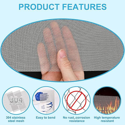 32 Pcs 13x9 (33cmx23cm) 20 Mesh 304 Stainless Steel Wire Mesh Sheet, Rustproof Metal Mesh Sheet Screen for DIY Crafts, Vent Covers, Garden Fencing, Window Protection & Industrial Filters