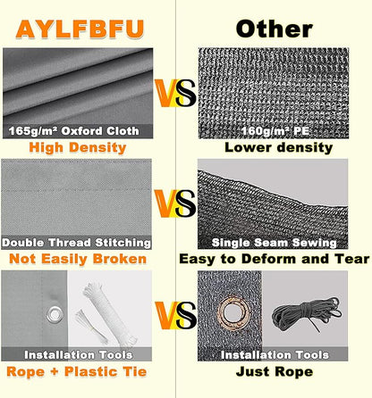Balcony Privacy Screen 3.3' x 16.4' UV Protection Weather Resistant Waterproof Patio Privacy Screen, Includes Cable Ties for Pergola Balcony Porch Carport Deck Window, Black White Stripes