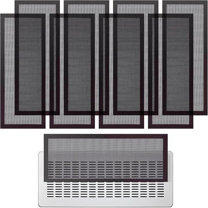 8 Pack Strong Magnetic Floor Vent Cover - PVC Mesh Register for Wall Ceiling Floor Catch Debris Hair Insect (Black, 4 x 10 Inch)