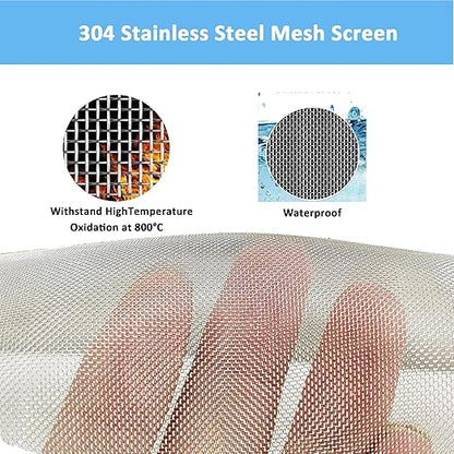 304 Stainless Steel Mesh Screen#40Mesh -Size:15.7"x47.2"(40x120cm), for Home, Garden and Farm. Window or Door Filter, Guards Against Pests Like Mice, Snakes, and Rodents. Easy to Cut and Install.